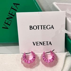 Bottega Veneta Rose Quartz Hoop Earrings